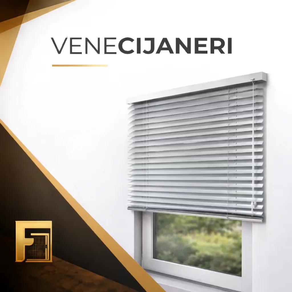 Beli aluminijumski venecijaneri po meri na prozoru
